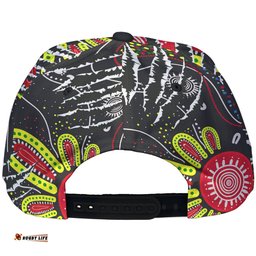 Panthers Rugby Aboriginal Cap - Indigenous Super Black Panthers Scratch Style