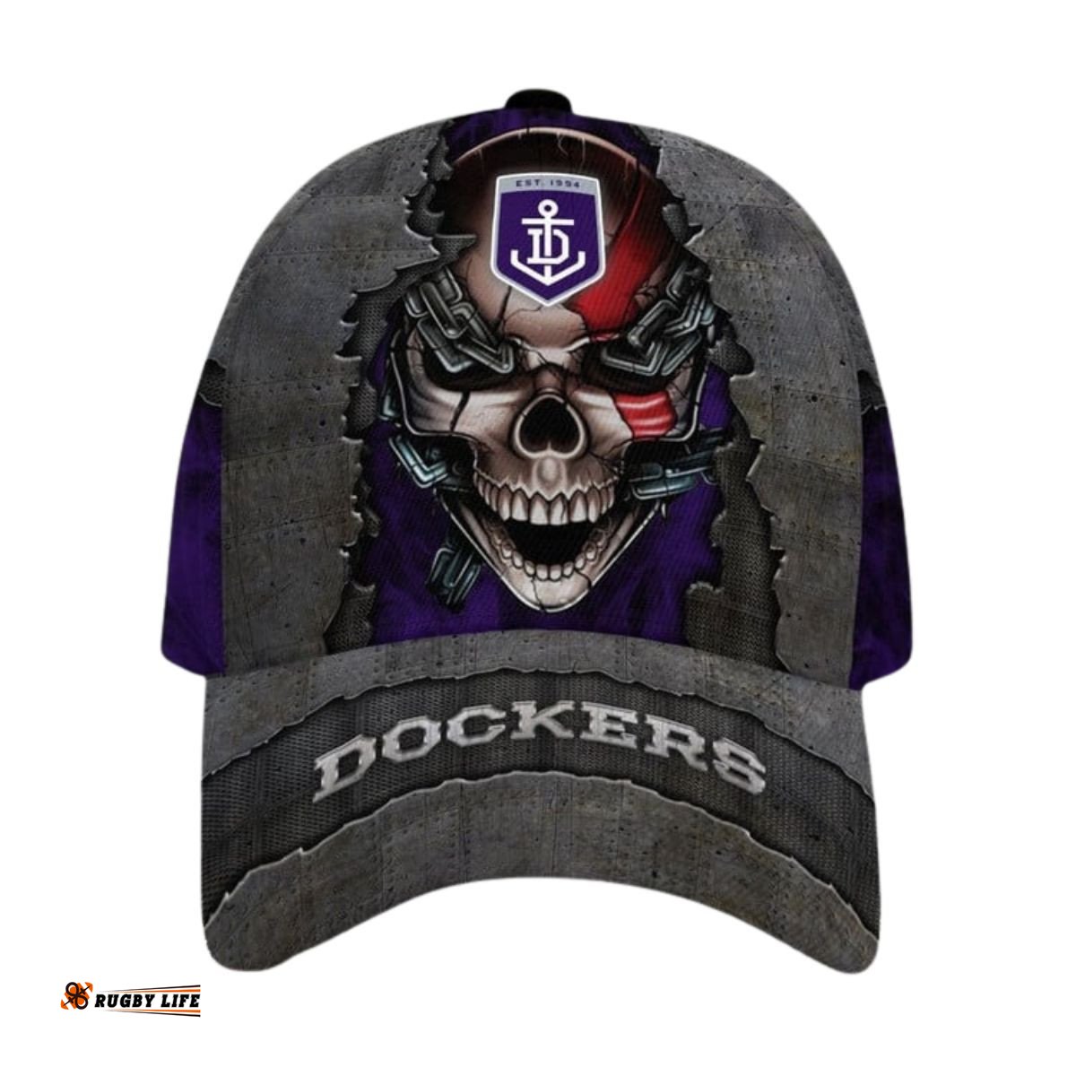 Fremantle Football Club 3D Metal Skull Personalized Classic Cap 02