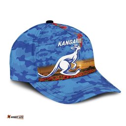 (Custom Personalised) North Melbourne Kangaroos ANZAC AFL Classic Cap Poppy Vibes