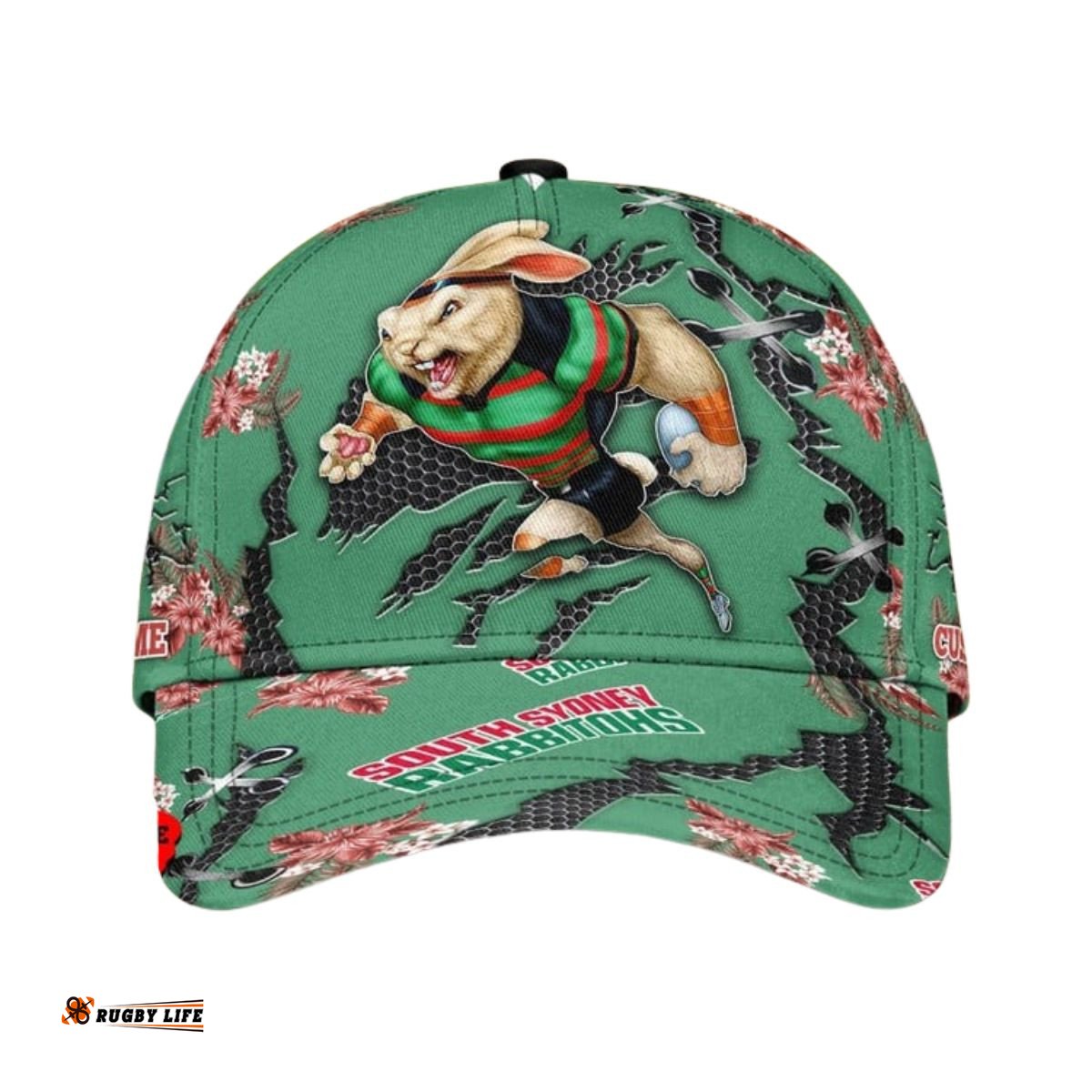 South Sydney Rabbitohs Nrl Classic Cap Personalized Mascot Flower