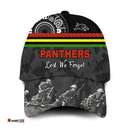 Panthers Anzac Day Cap Aboriginal Lest We Forget Ver.02