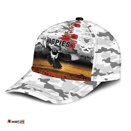 (Custom Personalised) Collingwood Magpies ANZAC AFL Classic Cap Poppy Vibes
