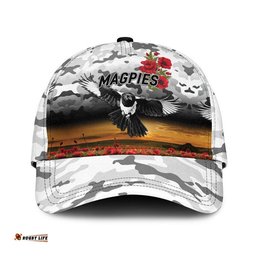 (Custom Personalised) Collingwood Magpies ANZAC AFL Classic Cap Poppy Vibes