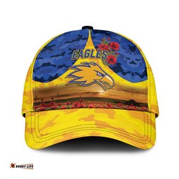 West Coast Eagles ANZAC AFL Classic Cap Poppy Vibes - Gold