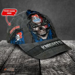 Newcastle Knights 3D Metal Skull Personalized Classic Cap 02