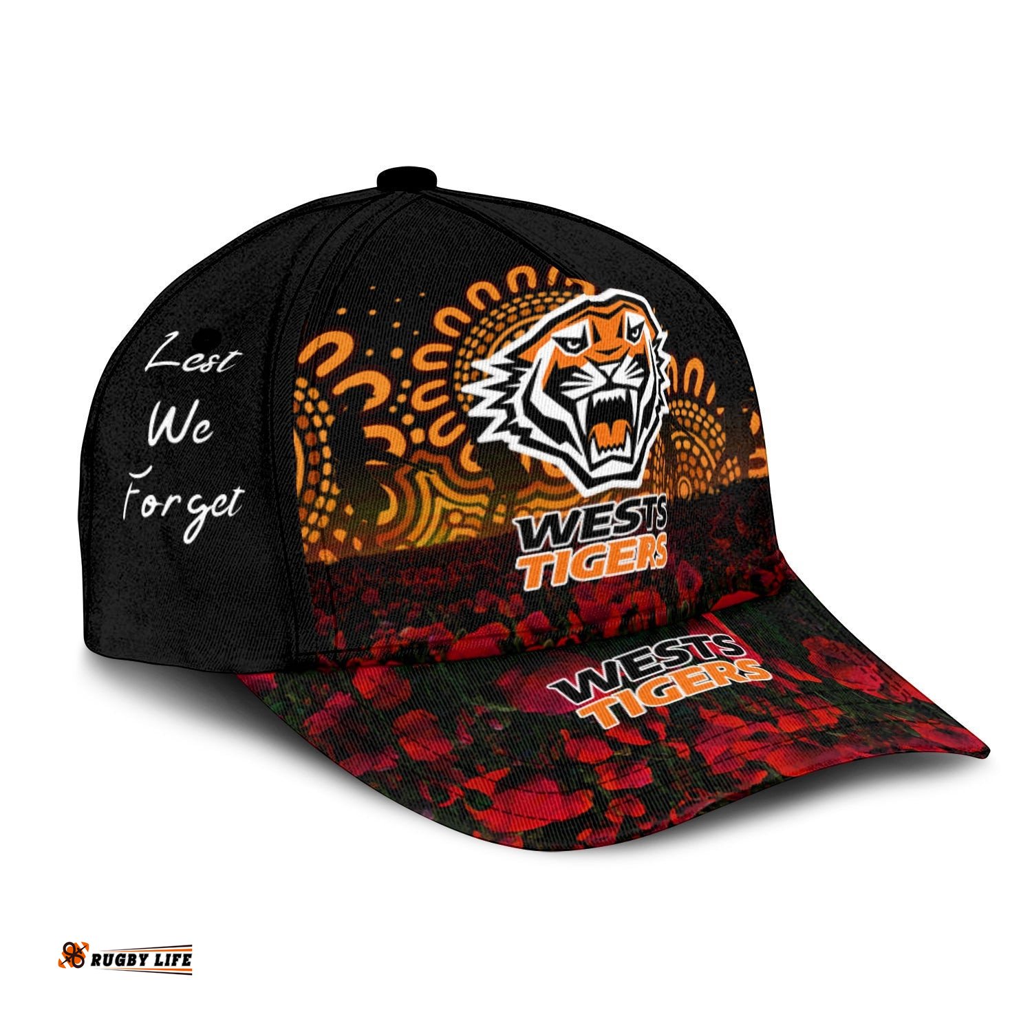 Wests Tigers Cap Aboriginal Rugby Anzac Day Poppy With Soldiers- NRL