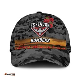 Essendon Bombers ANZAC AFL Classic Cap Poppy Vibes - Black