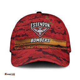Essendon Bombers ANZAC AFL Classic Cap Poppy Vibes - Red