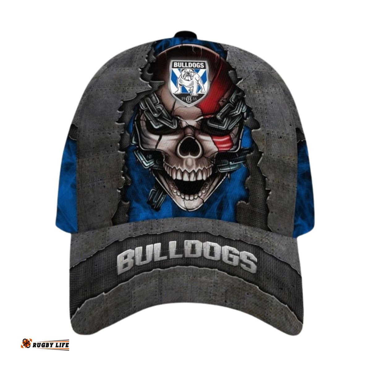 Cronulla-Sutherland Sharks 3D Metal Skull Personalized Classic Cap 02