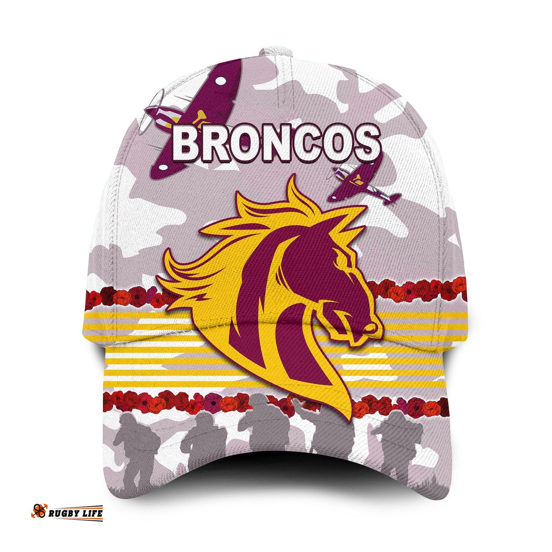 Broncos Anzac Day Cap Aboriginal Lest We Forget Ver.02