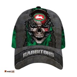 South Sydney Rabbitohs 3D Metal Skull Personalized Classic Cap 02