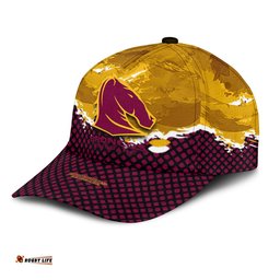 Brisbane Broncos Classic Cap Net Pattern Grunge Style - NRL