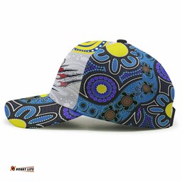 Cowboys Rugby Custom Aboriginal Cap - Indigenous Queensland Super Cows With Sea Turtle Scratch Style