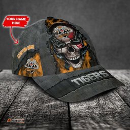 Wests Tigers 3D Metal Skull Personalized Classic Cap 02