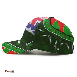 Rabbitohs Aboriginal Rugby Cap - The Indigenous Bunnies's Army With Australia Flag