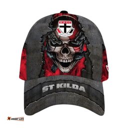 St Kilda Football Club 3D Metal Skull Personalized Classic Cap 02