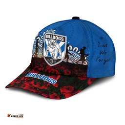 Canterbury-Bankstown Bulldogs Cap Aboriginal Rugby Anzac Day Poppy With Soldiers- NRL