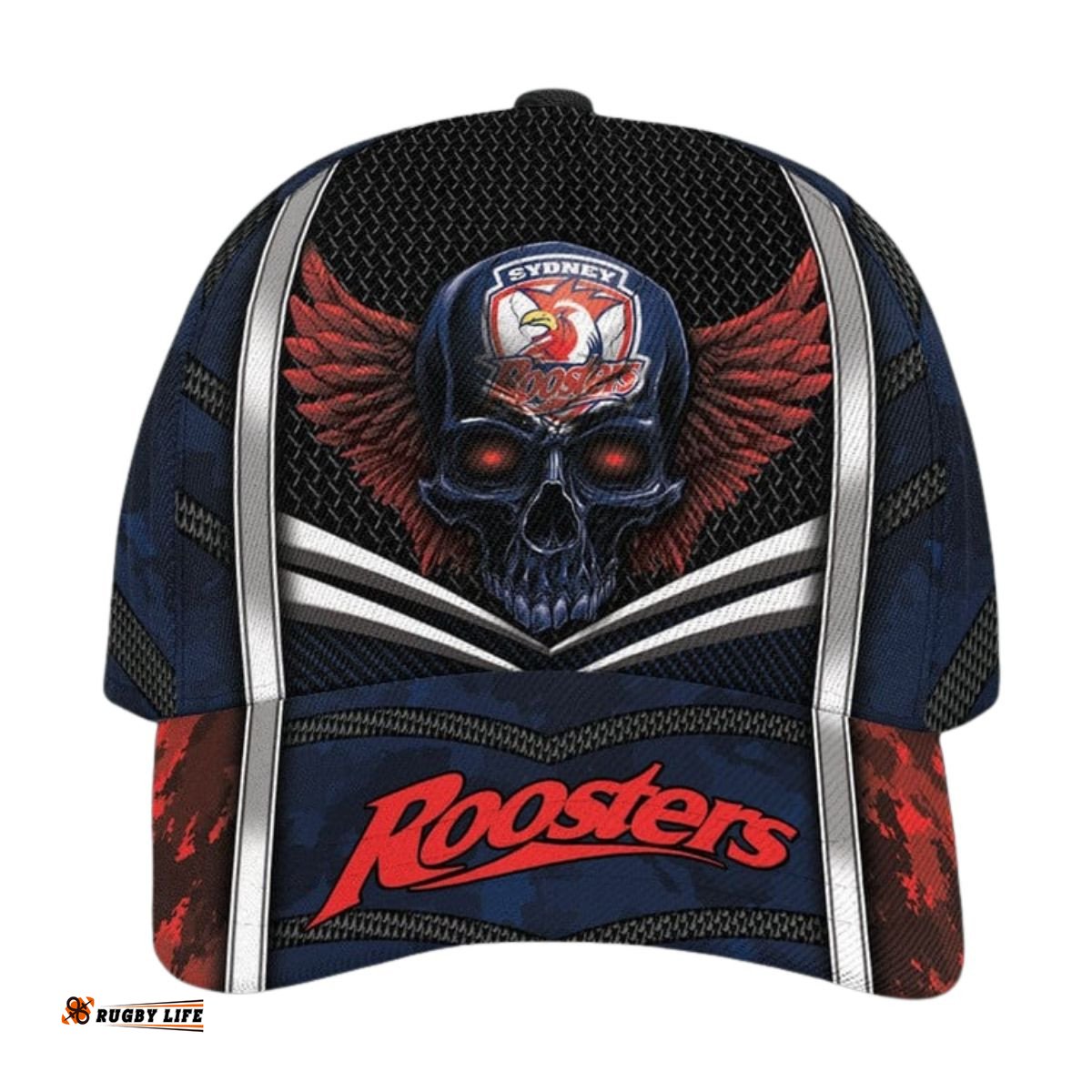 NRL Sydney Roosters Skull Classic Cap Custom Name
