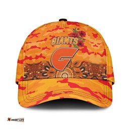 (Custom Personalised) Greater Western Sydney Giants ANZAC AFL Classic Cap Indigenous Vibes