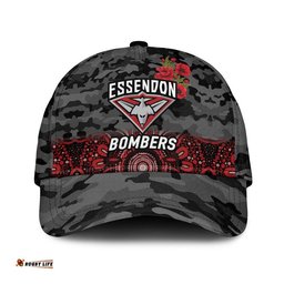 Essendon Bombers ANZAC AFL Classic Cap Indigenous Vibes - Black