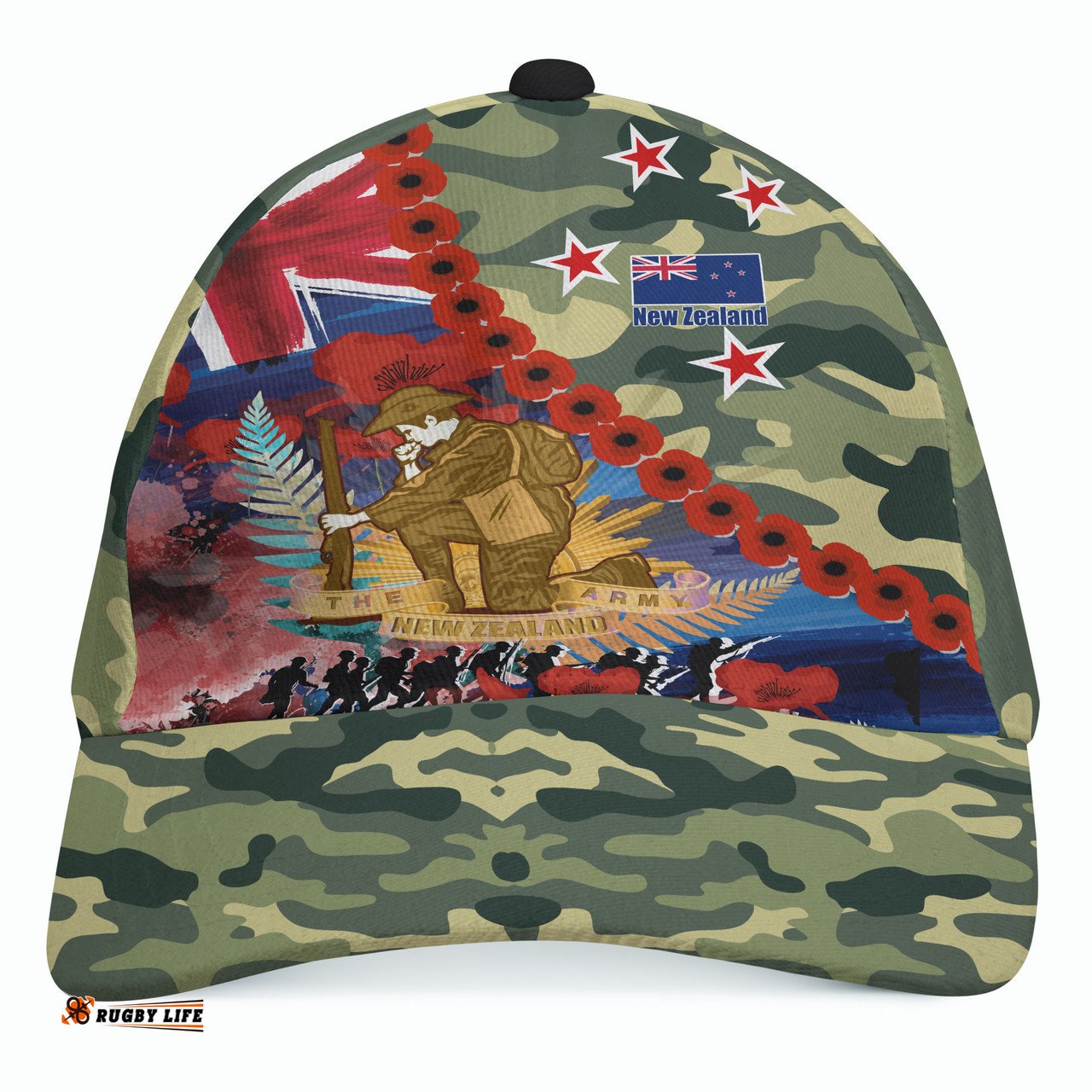 Amazing Aussie New Zealand Warriors Anzac Camouflage Curve Remembrance Anzac Day and the Dawn Service Cap Aussie Hat