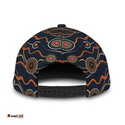 Amazing Aussie Australia Aboriginal Inspired Aboriginal Inspired Dot Art Painting VER1 Cap Aussie Hat