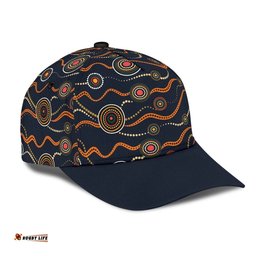Amazing Aussie Australia Aboriginal Inspired Aboriginal Inspired Dot Art Painting VER1 Cap Aussie Hat