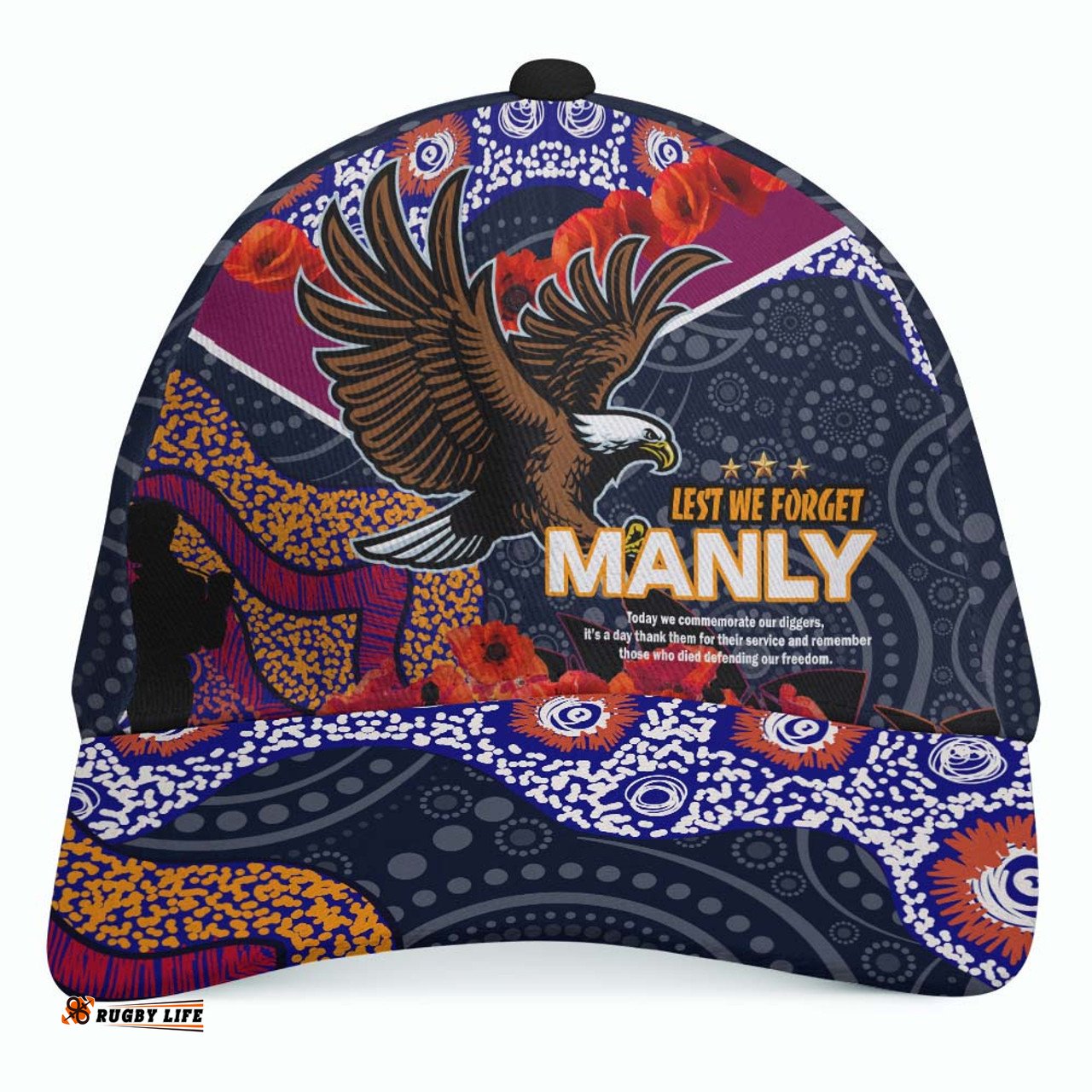 Amazing Aussie Australia Sea Eagles Anzac Lest We Forget Aboriginal Inspired Patterns Cap Aussie Hat