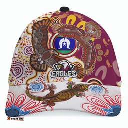 Amazing Aussie Manly Warringah Sea Eagles Manly Warringah Sea Eagles With Tribal Sun And Footprints Cap Aussie Hat