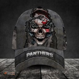 Penrith Panthers 3D Metal Skull Personalized Classic Cap 02