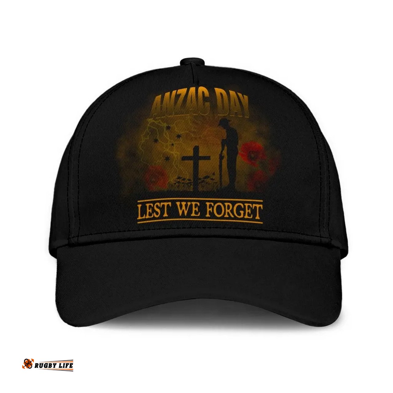 Amazing Aussie Australia Anzac Lest We Forget 2D Style (Gold) Cap Aussie Hat