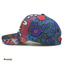 Amazing Aussie Australia Sydney Custom Sydney Naidoc Week Celebrations With Footprints And Boomerangs Dot Art Painting Cap Aussie Hat