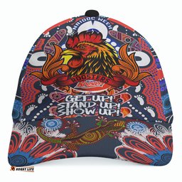 Amazing Aussie Australia Sydney Custom Sydney Naidoc Week Celebrations With Footprints And Boomerangs Dot Art Painting Cap Aussie Hat
