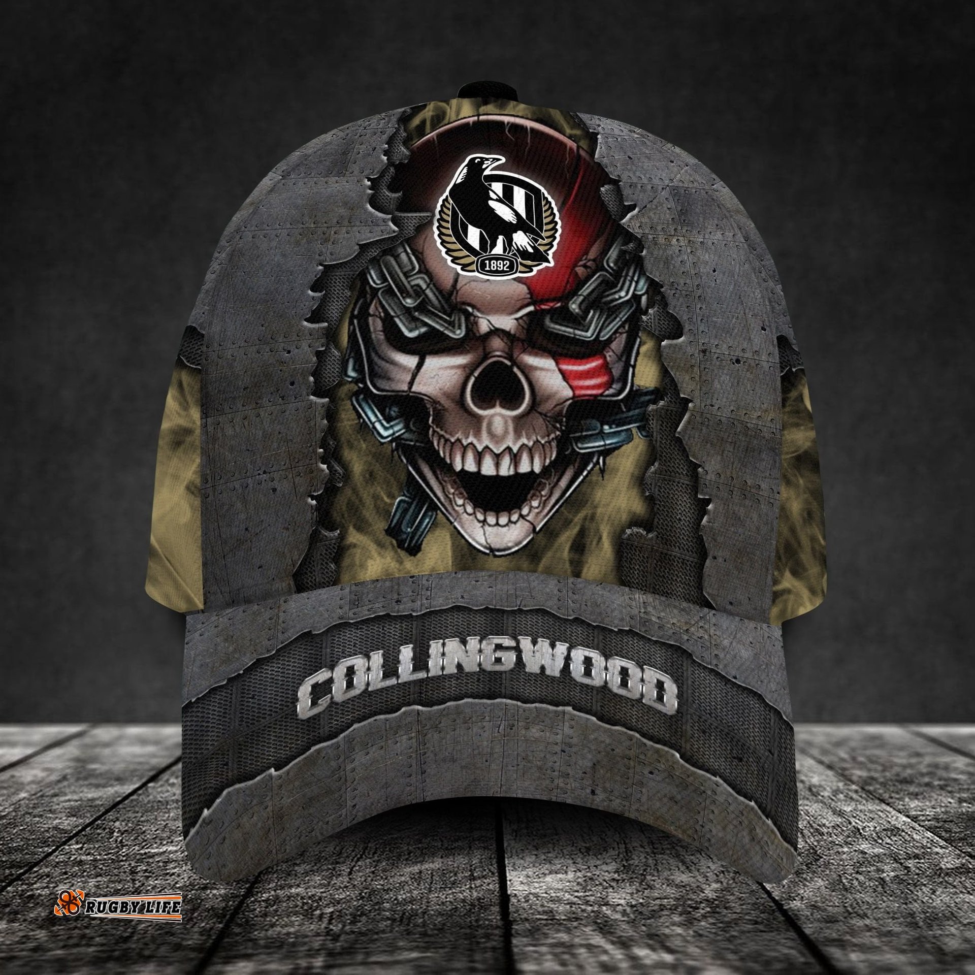 Collingwood Football Club 3D Metal Skull Personalized Classic Cap 02