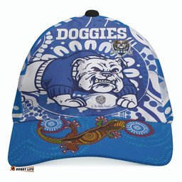 Amazing Aussie Canterbury Bankstown Bulldogs Custom Indigenous Doggies Blue and Whites Aboriginal Inspired Cap Aussie Hat
