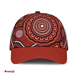 Amazing Aussie Australia Aboriginal Inspired Aboriginal Inspired Dot Art Painting VER 13 Cap Aussie Hat
