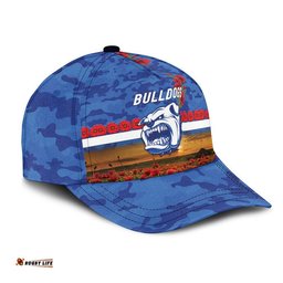 (Custom Personalised) Western Bulldogs ANZAC AFL Classic Cap Poppy Vibes