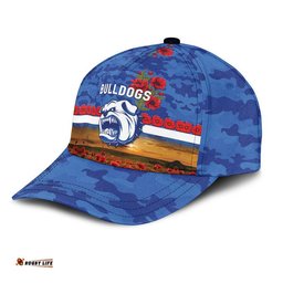 (Custom Personalised) Western Bulldogs ANZAC AFL Classic Cap Poppy Vibes