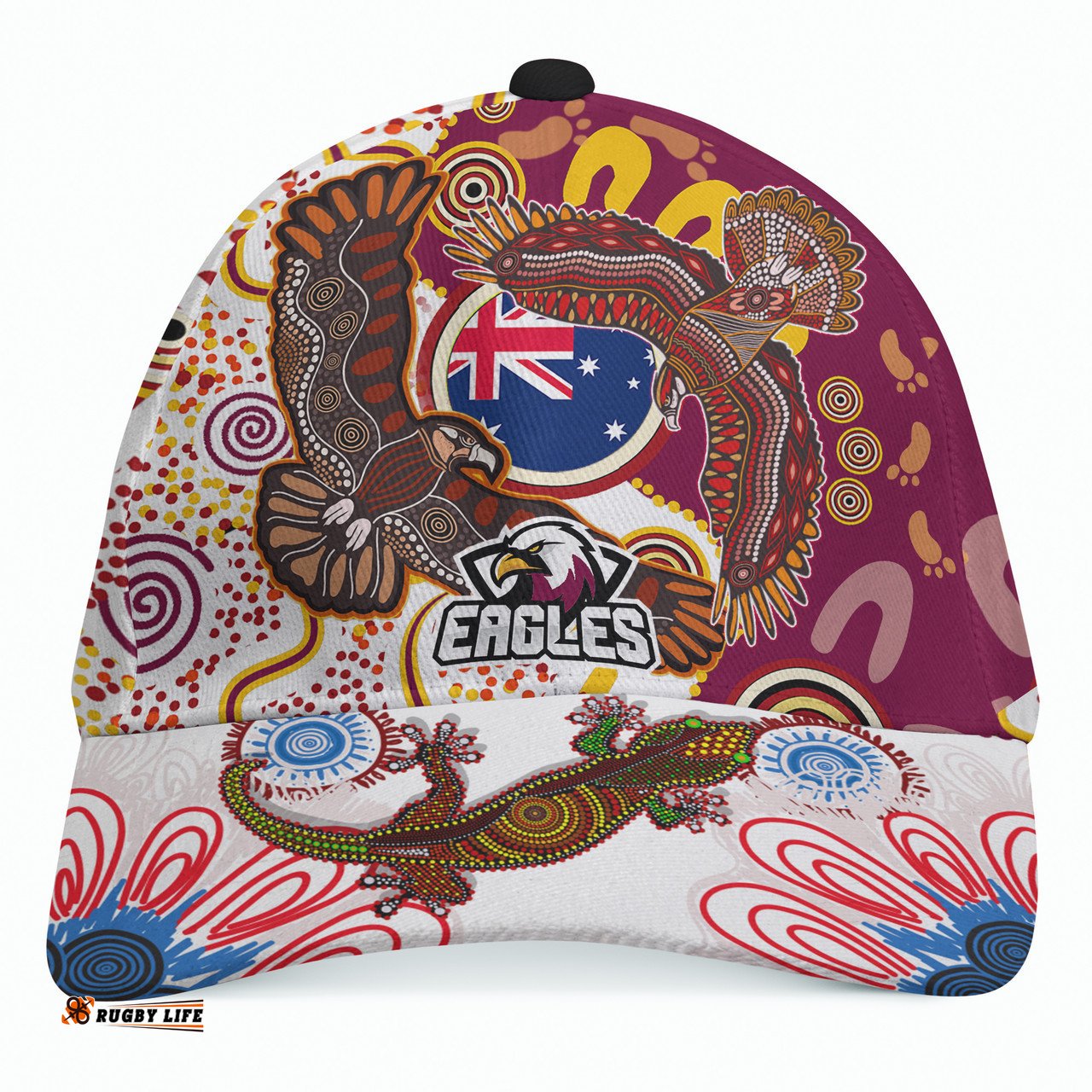Amazing Aussie Manly Warringah Sea Eagles Manly Warringah Sea Eagles With Tribal Sun And Footprints Australia Cap Aussie Hat