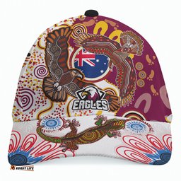 Amazing Aussie Manly Warringah Sea Eagles Manly Warringah Sea Eagles With Tribal Sun And Footprints Australia Cap Aussie Hat