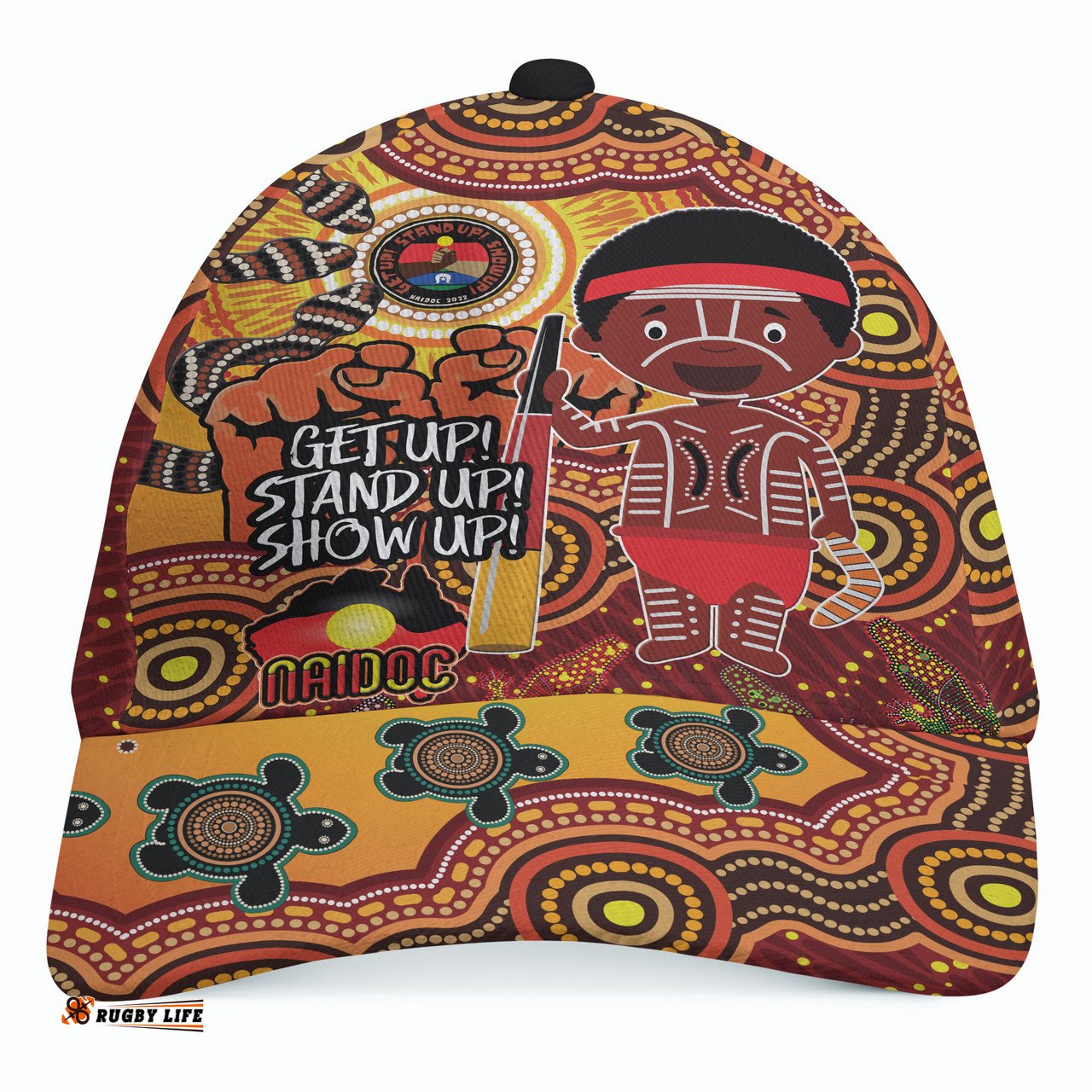 Amazing Aussie Australia NAIDOC Week Indigenous Custom Aussie Naidoc Boy With Animals In Aboriginal Inspired And Torres Strait Islander Culture Cap Aussie Hat