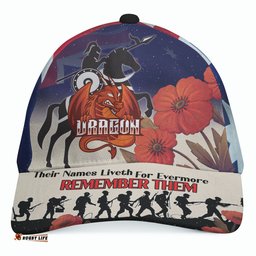 Amazing Aussie St. George Illawarra Dragons Custom Remember Them Red Poppy Flowers Cap Aussie Hat