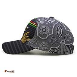 Amazing Aussie Penrith Panthers Anzac Custom Inspired Penrith Panthers with Poppy Flower Art Cap Aussie Hat