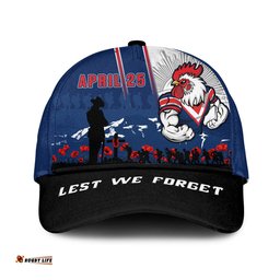 Amazing Aussie Sydney Roosters Anzac Day Lest We Forget Strong Fighting Spirit Cap Aussie Hat