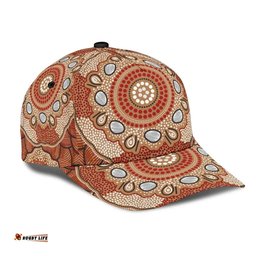 Amazing Aussie Australia Aboriginal Inspired Aboriginal Inspired Dot Art Painting Ver 18 Cap Aussie Hat