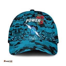 (Custom Personalised) Port Adelaide Power ANZAC AFL Classic Cap Indigenous Vibes