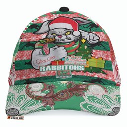 Amazing Aussie South Sydney Rabbitohs Merry Christmas Super Rabbitohs With Ball And Aboriginal Patterns Cap Aussie Hat