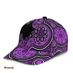 Amazing Aussie Australia Aboriginal Indigenous Dot Painting Purple Cap Aussie Hat