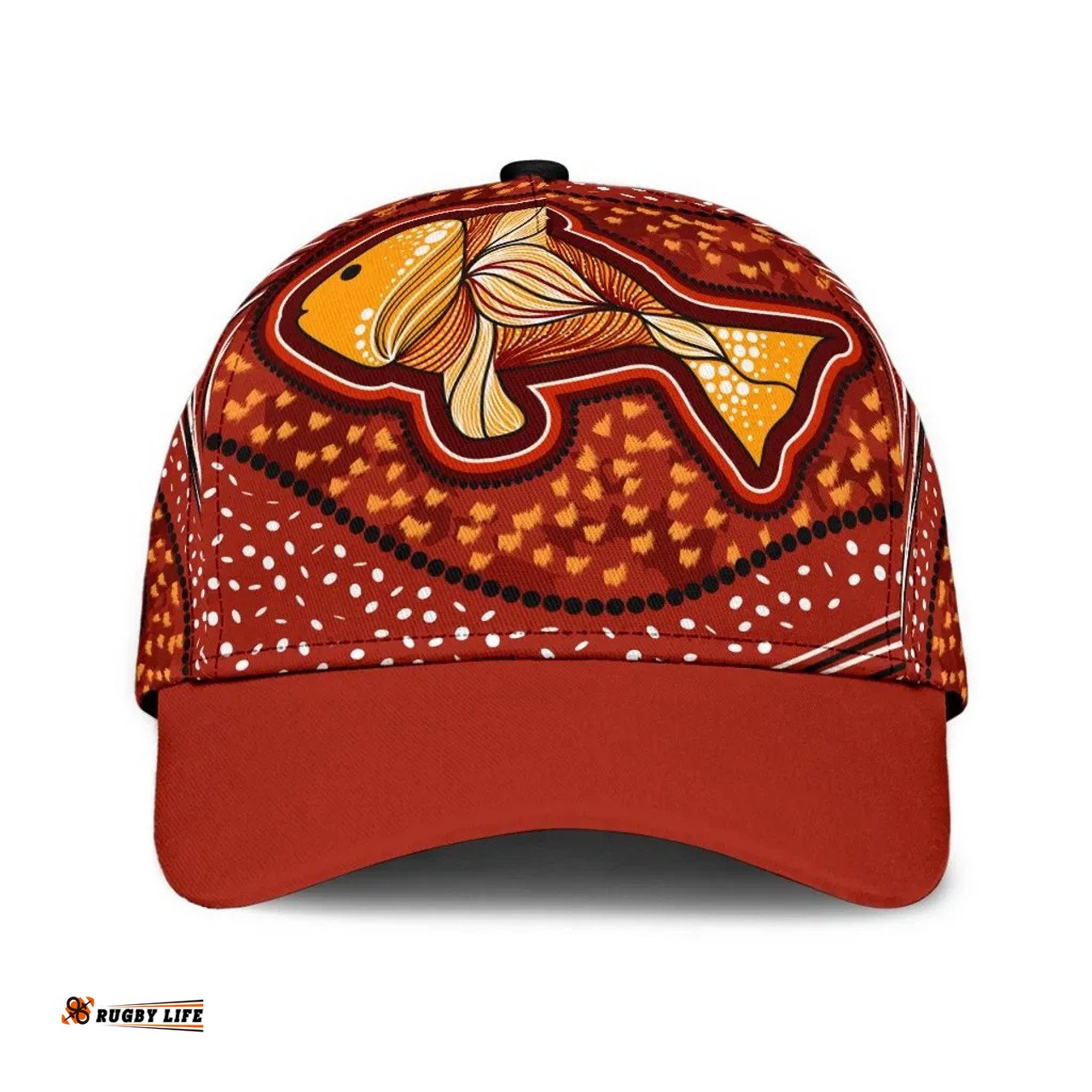 Amazing Aussie Australia Aboriginal Inspired Aboriginal Inspired Art Painting And Fish Cap Aussie Hat