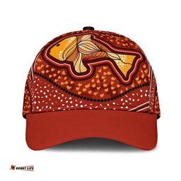 Amazing Aussie Australia Aboriginal Inspired Aboriginal Inspired Art Painting And Fish Cap Aussie Hat